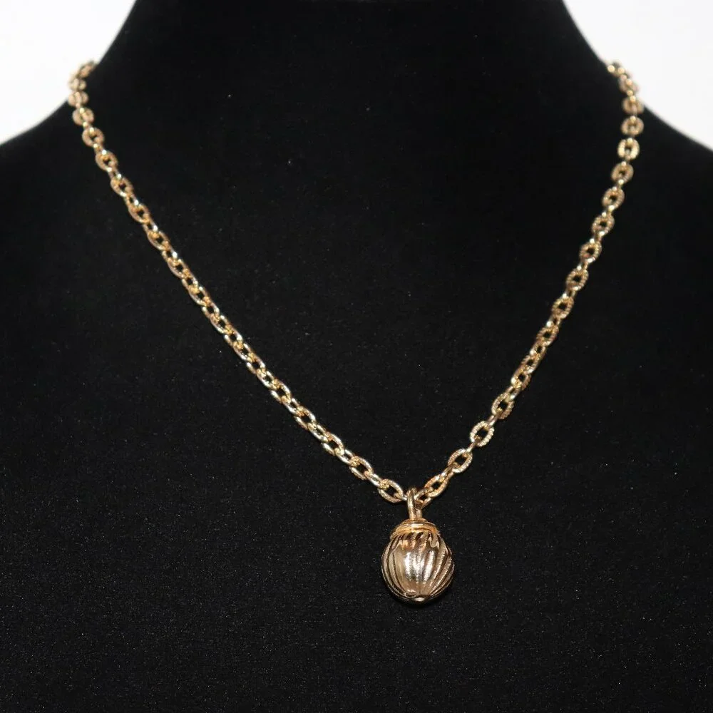Beautiful gold necklace with ball pendant 19